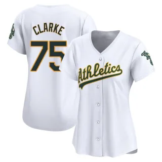 Women's Limited White Denzel Clarke Oakland Athletics Home Jersey