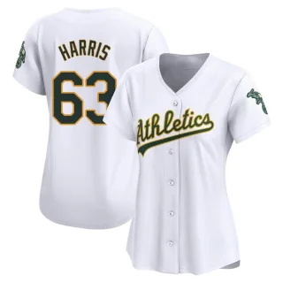 Women's Limited White Hogan Harris Oakland Athletics Home Jersey