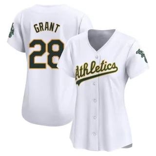 Women's Limited White Jim Mudcat Grant Oakland Athletics Home Jersey