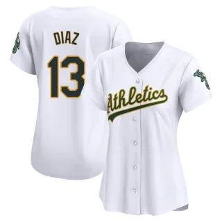 Women's Limited White Jordan Diaz Oakland Athletics Home Jersey