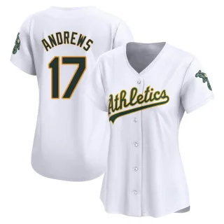 Women's Limited White Mike Andrews Oakland Athletics Home Jersey