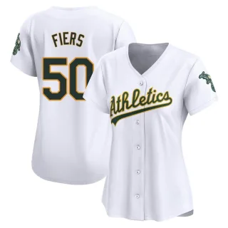 Women's Limited White Mike Fiers Oakland Athletics Home Jersey