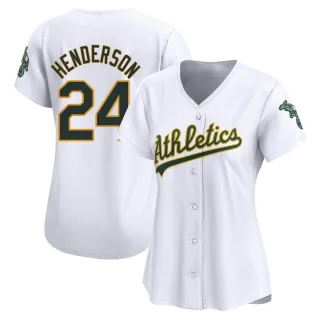 Women's Limited White Rickey Henderson Oakland Athletics Home Jersey