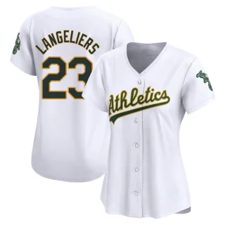 Women's Limited White Shea Langeliers Oakland Athletics Home Jersey