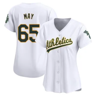 Women's Limited White Trevor May Oakland Athletics Home Jersey