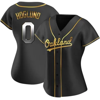 Women's Replica Black Golden Gunnar Hoglund Oakland Athletics Alternate Jersey