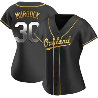 Women's Replica Black Golden Noah Murdock Oakland Athletics Alternate Jersey