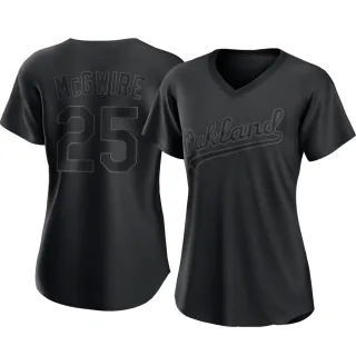 Women's Replica Black Mark McGwire Oakland Athletics Pitch Fashion Jersey