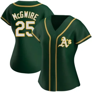 Women's Replica Green Mark McGwire Oakland Athletics Alternate Jersey