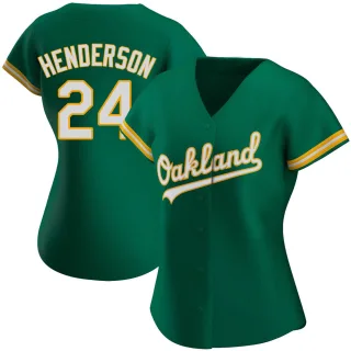 Women's Replica Green Rickey Henderson Oakland Athletics Kelly Alternate Jersey