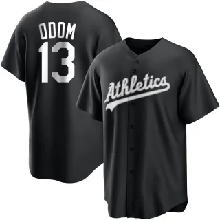 Youth Replica Black/White John Odom Oakland Athletics Jersey