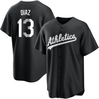 Youth Replica Black/White Jordan Diaz Oakland Athletics Jersey