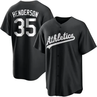 Youth Replica Black/White Rickey Henderson Oakland Athletics Jersey