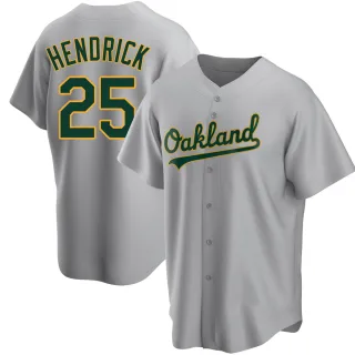 Youth Replica Gray George Hendrick Oakland Athletics Road Jersey