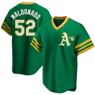 Youth Replica Green Anthony Maldonado Oakland Athletics R Kelly Road Cooperstown Collection Jersey