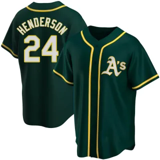 Youth Replica Green Rickey Henderson Oakland Athletics Alternate Jersey