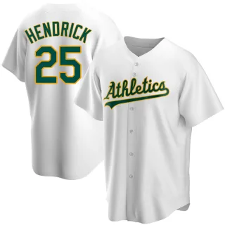 Youth Replica White George Hendrick Oakland Athletics Home Jersey